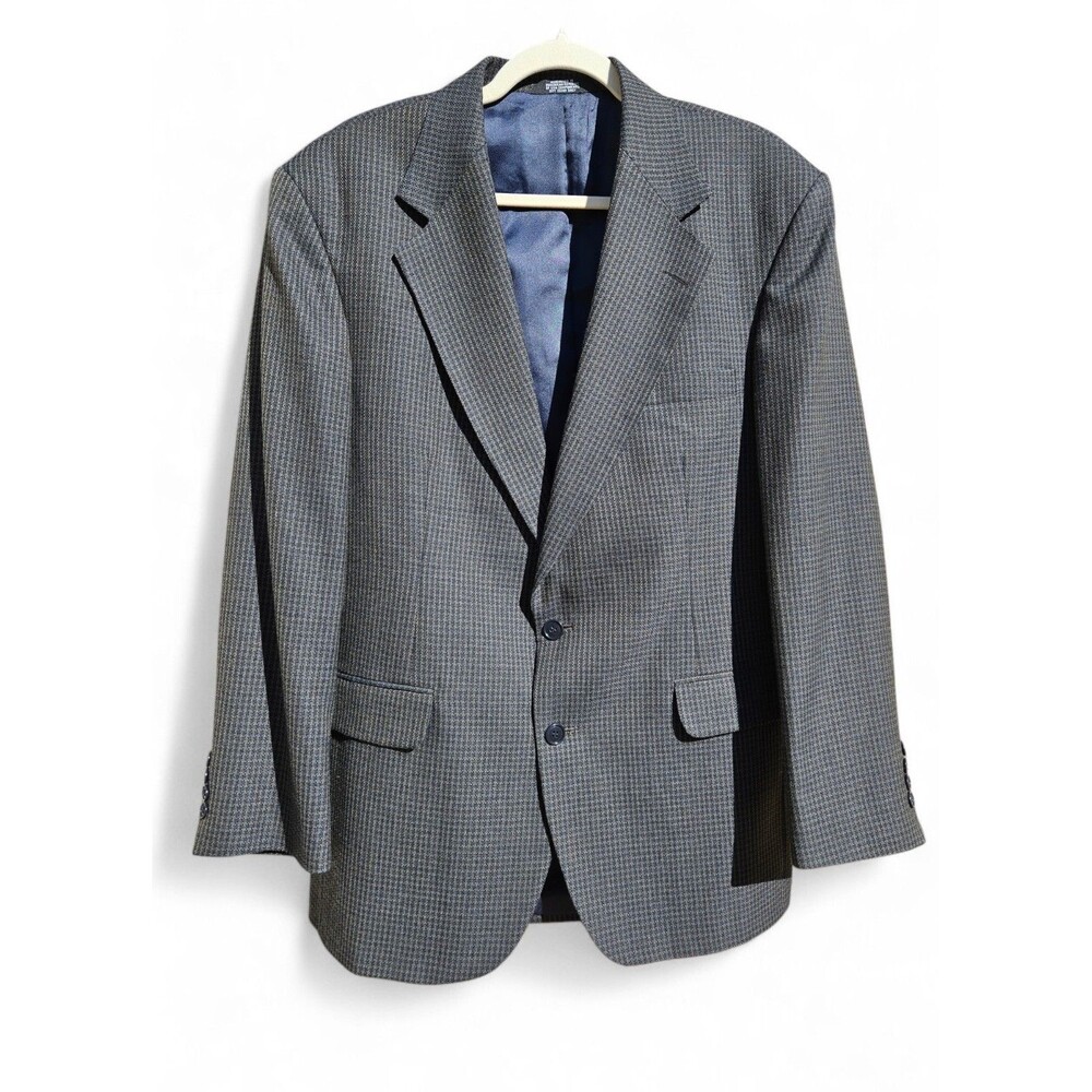 Haggar Clothing Co Knit Houndstooth Sport Coat Men's Size 42R Multi Color EUC